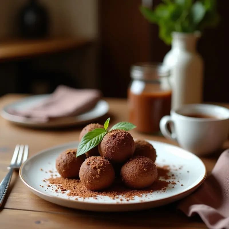 Trufas de Dátiles y Almendras Bañadas en Chocolate 90%: Postre Árabe Sin Azúcar