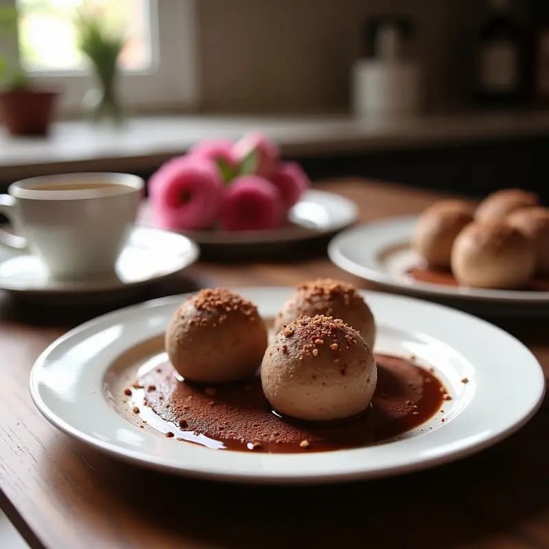 Trufas de Pistacho y Rosa con Cacao Puro: Postre Persa Elegante y Sin Azúcar