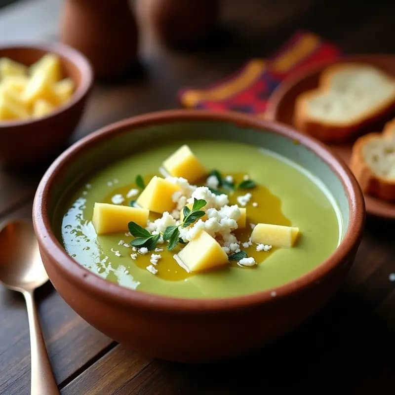 Usba Ica: Sopa Peruana de Palta y Queso Fresco con Aji Amarillo
