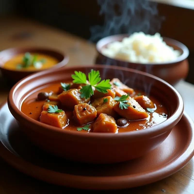 Vindaloo de Cerdo con Vinagre y Especias: Curry Indio Picante en Olla Lenta