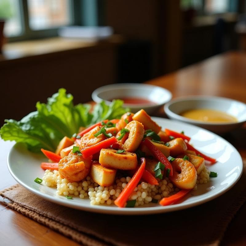 Wok de Espárragos Trigueros con Tofu Ahumado: Receta China en Airfryer y Alta en Proteína