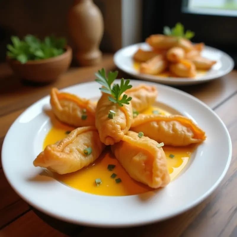 Wontons Fritos de Queso Crema y Mango: Receta China-Vietnamita Dulce-Salada